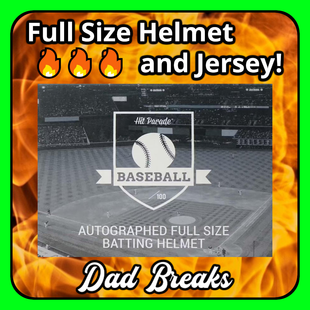 Tuesday 9/2: Hit Parade Full-Size Batting Helmet & Baseball Jersey LIVE BOX BREAK (Pic Your Team)