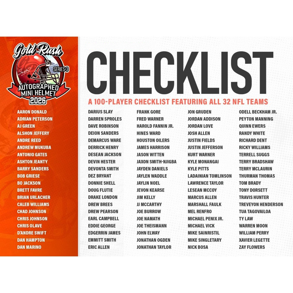 Friday 6/5: Gold Rush Mini-Helmet & 2 Jersey LIVE BOX BREAK (Pick Your Team)