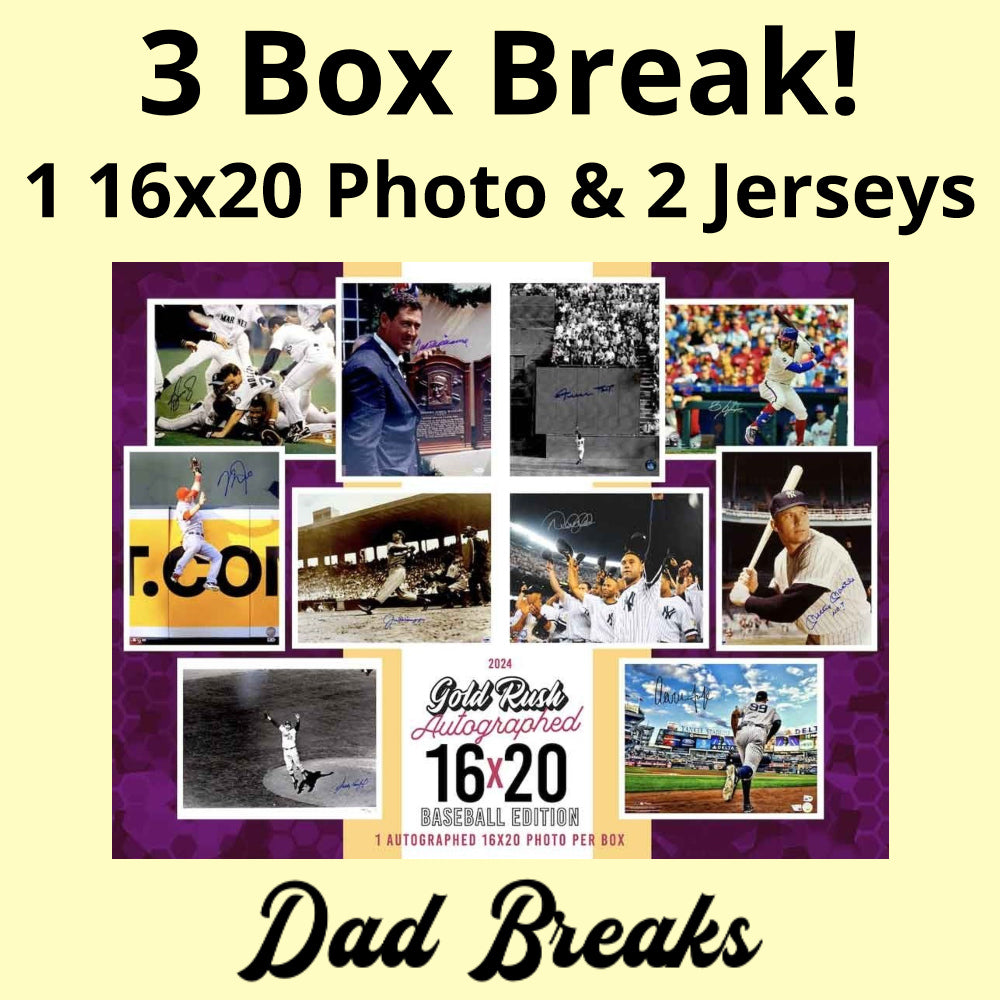 Friday 12/27: Gold Rush 16x20 Baseball Photo & 2 Jersey LIVE BOX BREAK (Pick Your Team)