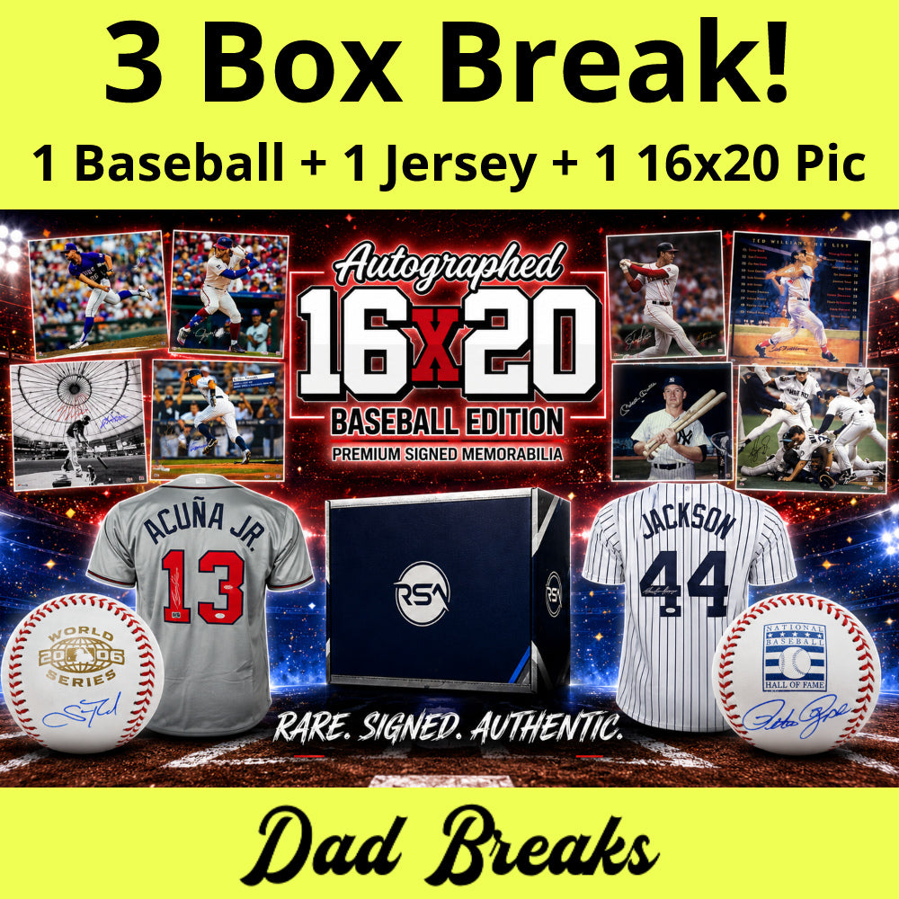 Monday 8/3: Gold Rush 16x20 Photo + Baseball + Jersey LIVE BOX BREAK (Pick Your Team)
