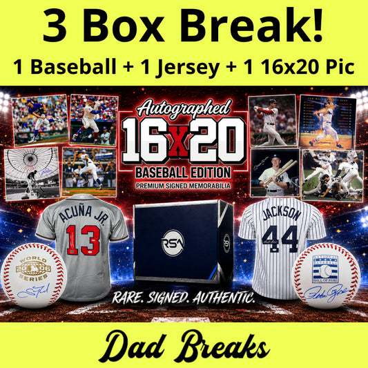 Friday 5/29: Gold Rush 16x20 Photo + Baseball + Jersey LIVE BOX BREAK (Pick Your Team)