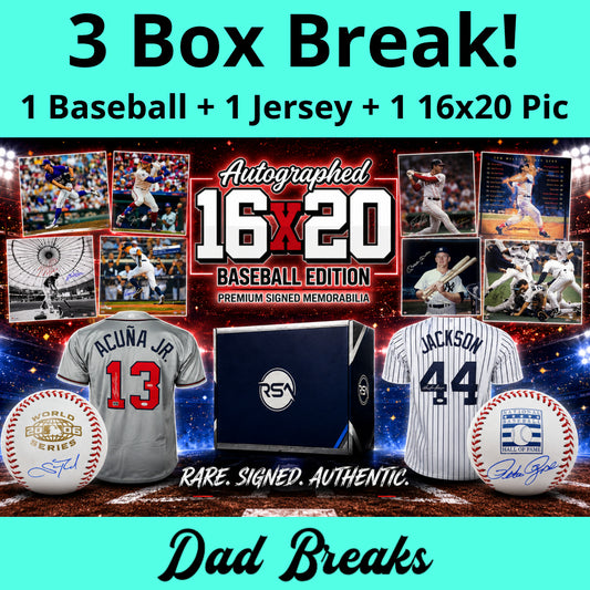 Wednesday 6/10: Gold Rush 16x20 Photo + Baseball + Jersey LIVE BOX BREAK (Pick Your Team)
