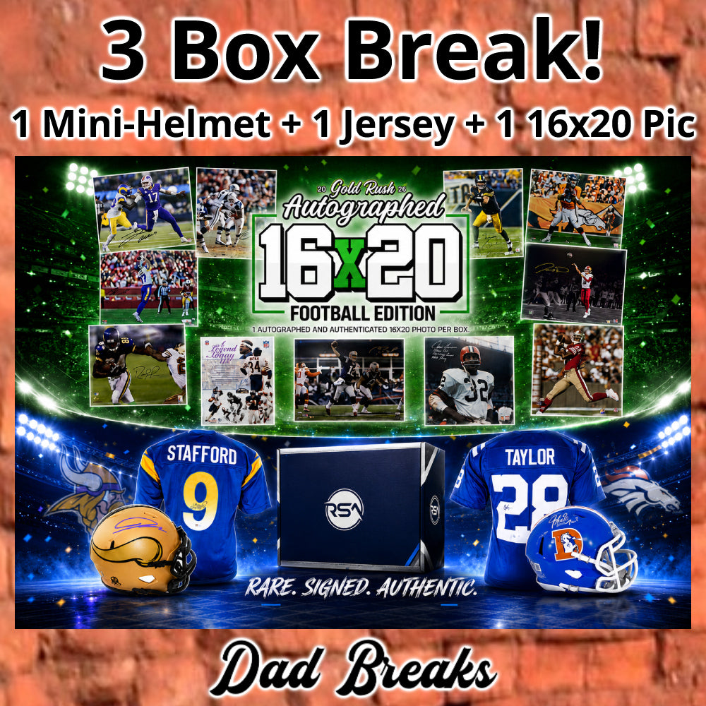 Friday 9/11: Gold Rush 16x20 Photo + Mini-Helmet + Jersey LIVE BOX BREAK (Pick Your Team)