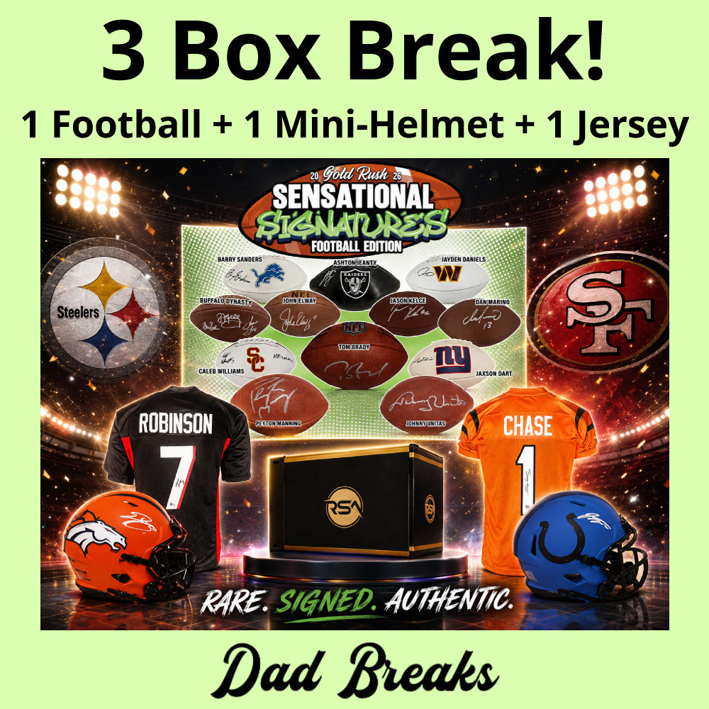 Monday 8/3: Gold Rush Football + Mini-Helmet + Jersey LIVE BOX BREAK (Pick Your Team)