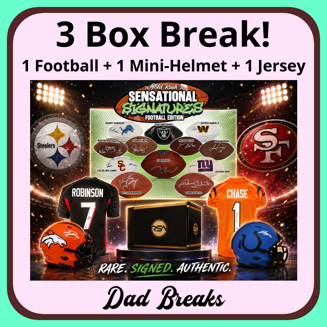 Tuesday 8/25: Gold Rush Football + Mini-Helmet + Jersey LIVE BOX BREAK (Pick Your Team)