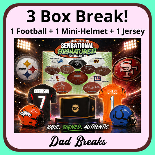 Tuesday 8/25: Gold Rush Football + Mini-Helmet + Jersey LIVE BOX BREAK (Pick Your Team)