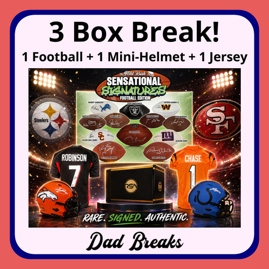 Tuesday 8/18: Gold Rush Football + Mini-Helmet + Jersey LIVE BOX BREAK (Pick Your Team)