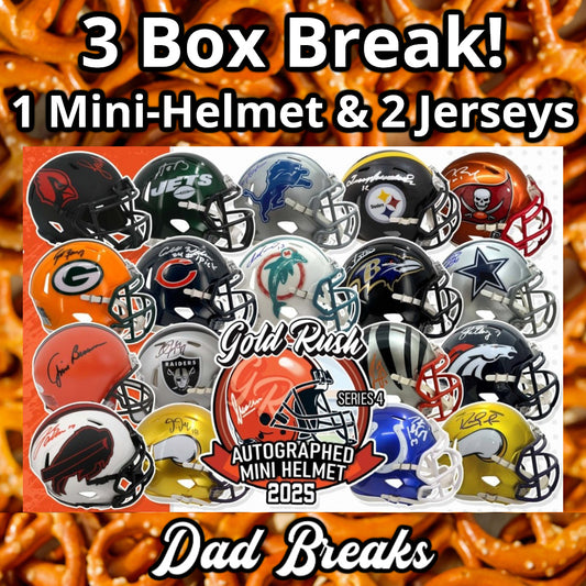 Monday 10/6: Gold Rush Mini-Helmet & 2 Jersey LIVE BOX BREAK (Pick Your Team)