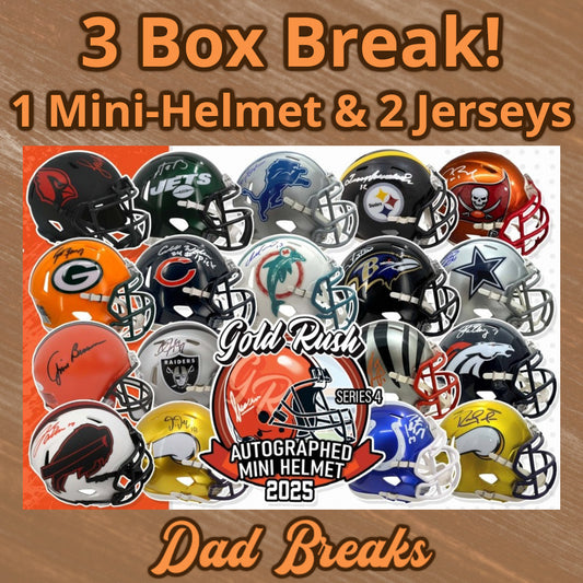 Tuesday 9/2: Gold Rush Mini-Helmet & 2 Jersey LIVE BOX BREAK (Pick Your Team)