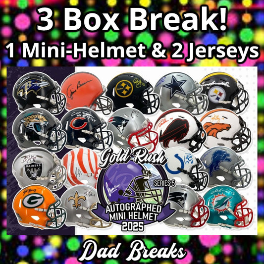 Tuesday 12/2: Gold Rush Mini-Helmet & 2 Jersey LIVE BOX BREAK (Pick Your Team)