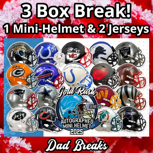 Friday 2/20: Gold Rush Mini-Helmet & 2 Jersey LIVE BOX BREAK (Pick Your Team)