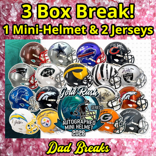 Friday 4/24: Gold Rush Mini-Helmet & 2 Jersey LIVE BOX BREAK (Pick Your Team)