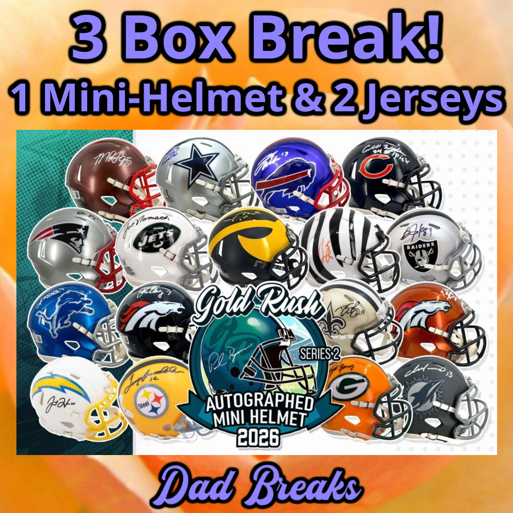 Friday 3/13: Gold Rush Mini-Helmet & 2 Jersey LIVE BOX BREAK (Pick Your Team)