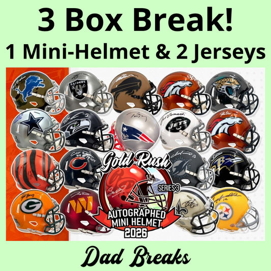Friday 5/29: Gold Rush Mini-Helmet & 2 Jersey LIVE BOX BREAK (Pick Your Team)