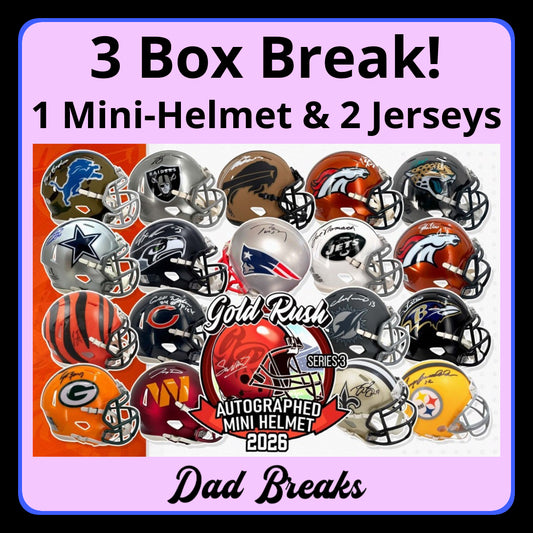Tuesday 6/16: Gold Rush Mini-Helmet & 2 Jersey LIVE BOX BREAK (Pick Your Team)
