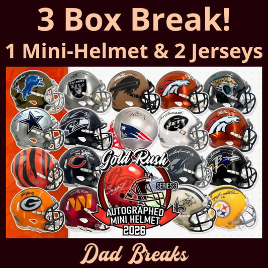Friday 6/5: Gold Rush Mini-Helmet & 2 Jersey LIVE BOX BREAK (Pick Your Team)