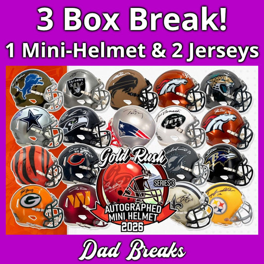 Tuesday 6/2: Gold Rush Mini-Helmet & 2 Jersey LIVE BOX BREAK (Pick Your Team)