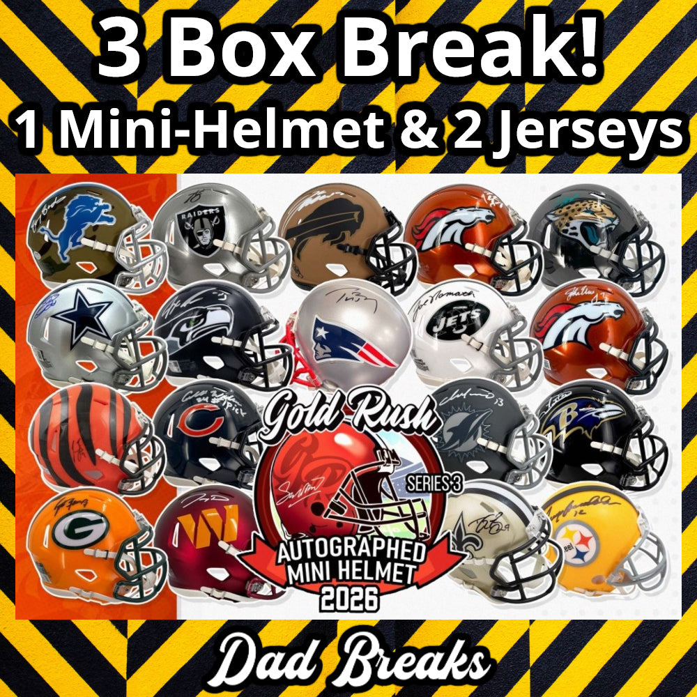 Wednesday 6/10: Gold Rush Mini-Helmet & 2 Jersey LIVE BOX BREAK (Pick Your Team)