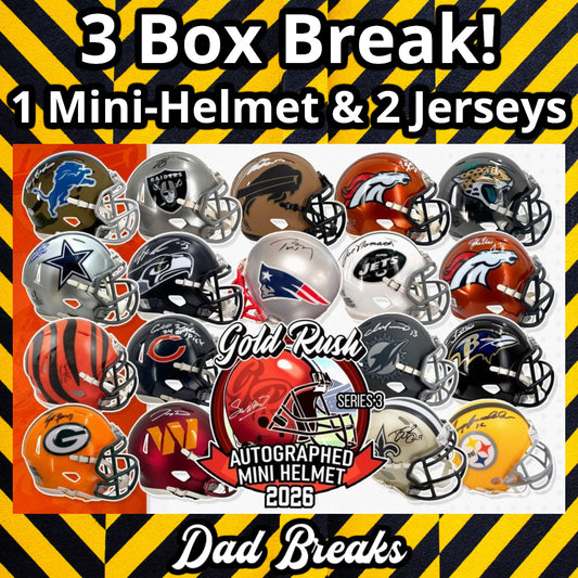 Wednesday 6/10: Gold Rush Mini-Helmet & 2 Jersey LIVE BOX BREAK (Pick Your Team)
