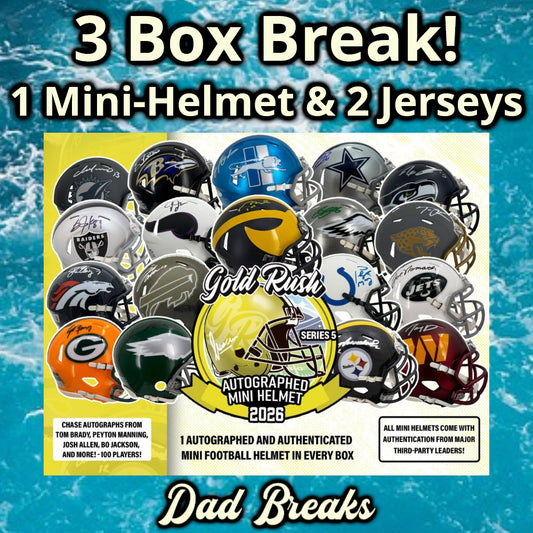 Friday 9/4: Gold Rush Mini-Helmet & 2 Jersey LIVE BOX BREAK (Pick Your Team)