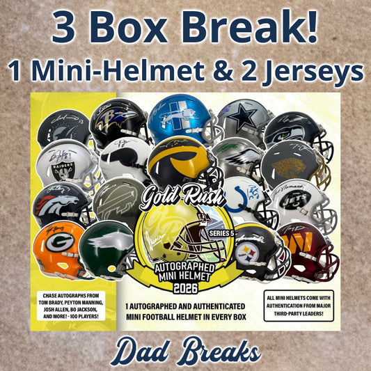 Friday 8/28: Gold Rush Mini-Helmet & 2 Jersey LIVE BOX BREAK (Pick Your Team)