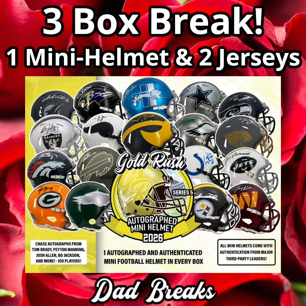 Tuesday 8/25: Gold Rush Mini-Helmet & 2 Jersey LIVE BOX BREAK (Pick Your Team)