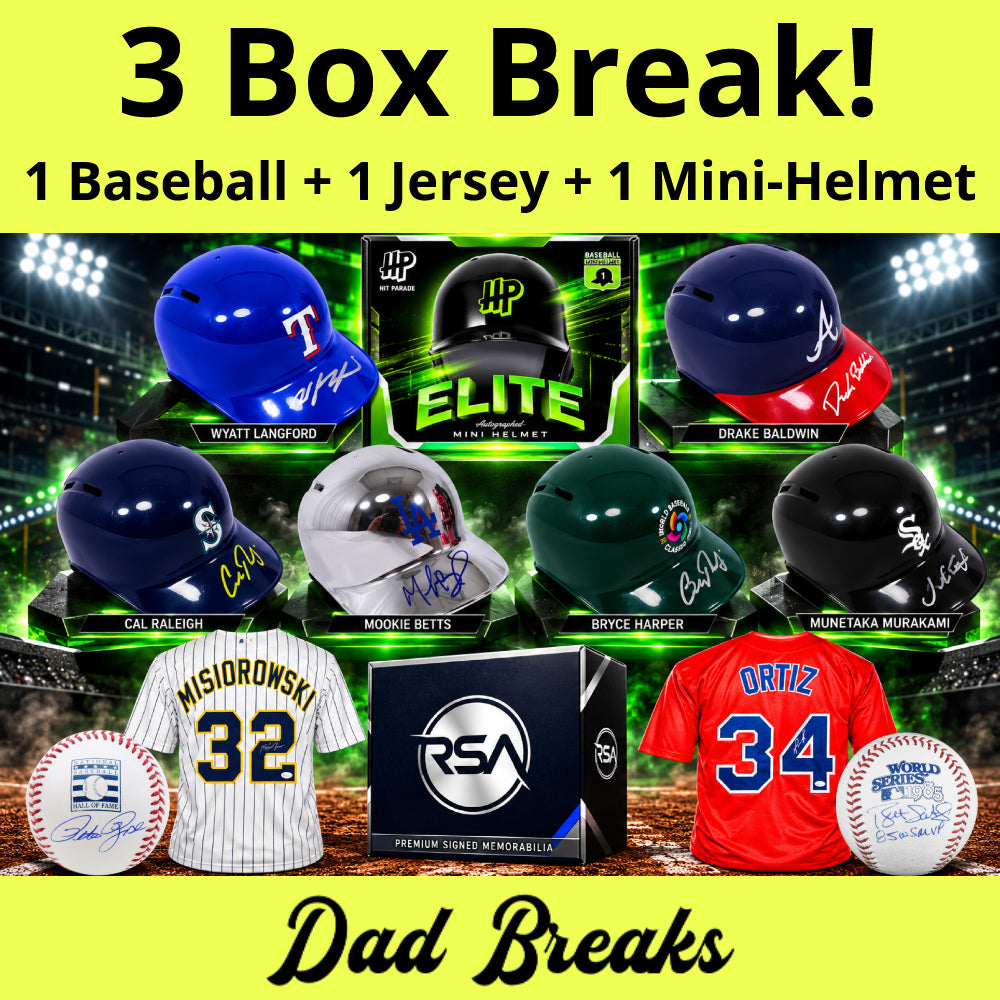 Friday 10/30: Hit Parade Mini-Helmet + Baseball + Jersey LIVE BOX BREAK (Pick Your Team)