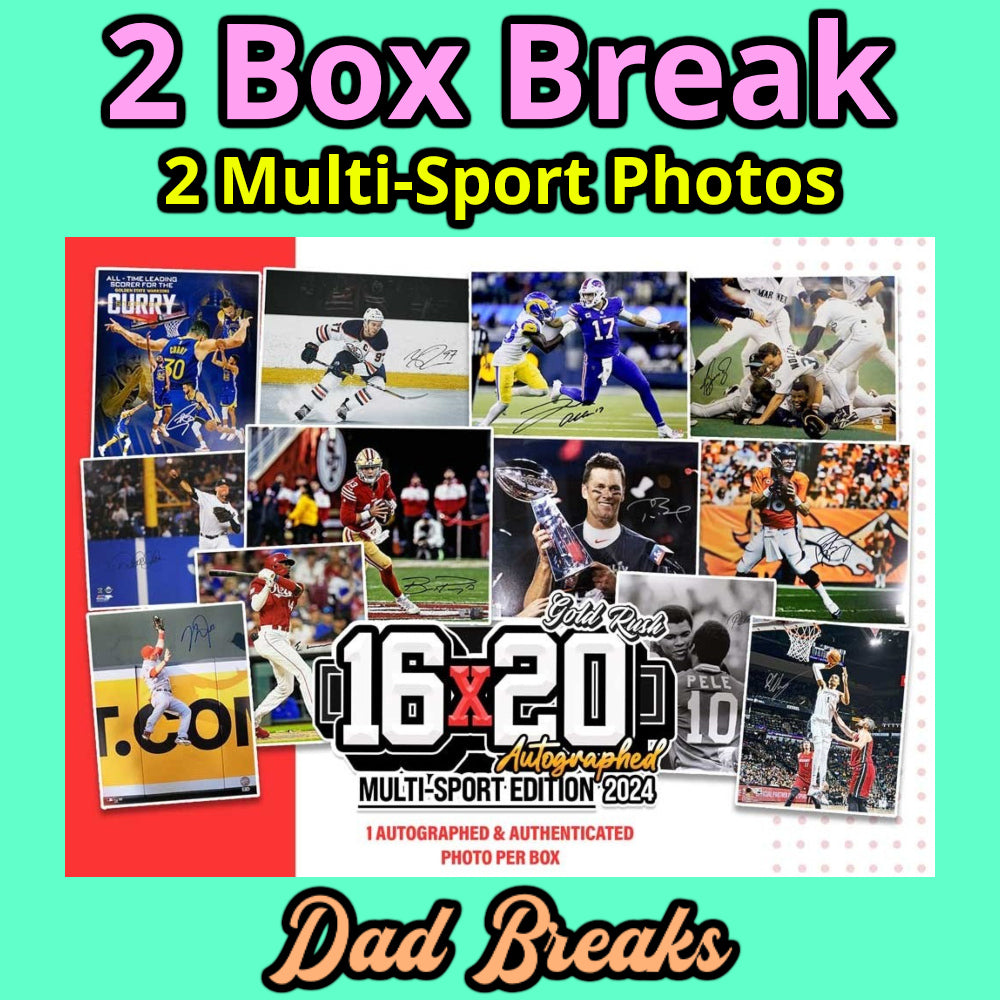 Friday 10/11: 1 Gold Rush 16x20 Multi-Sport Photo + 1 G.R. 8x10 Multi-Sport Photo LIVE BOX BREAK (Pick Your Sport)