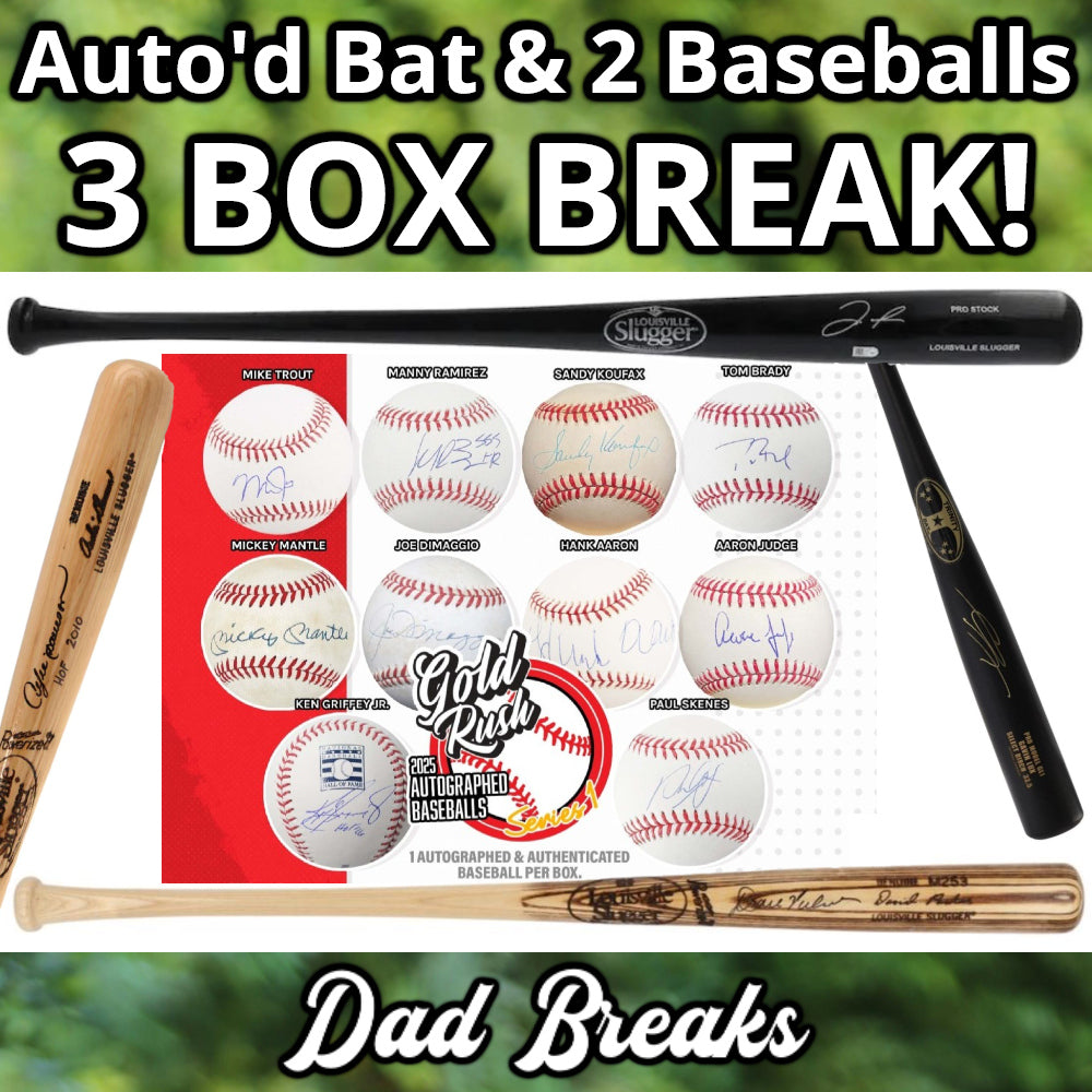 Monday 10/6: Baseball Bat & 2 Gold Rush Baseballs LIVE BOX BREAK (Pick Your Team)