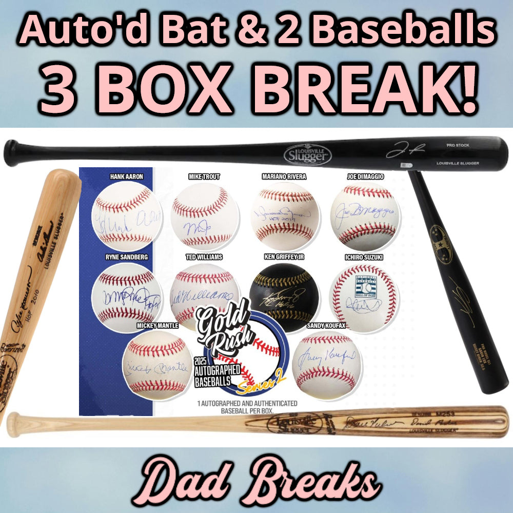 Friday 3/13: Baseball Bat & 2 Gold Rush Baseballs LIVE BOX BREAK (Pick Your Team)