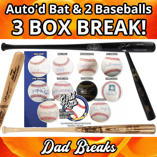 Friday 1/16: Baseball Bat & 2 Gold Rush Baseballs LIVE BOX BREAK (Pick Your Team)