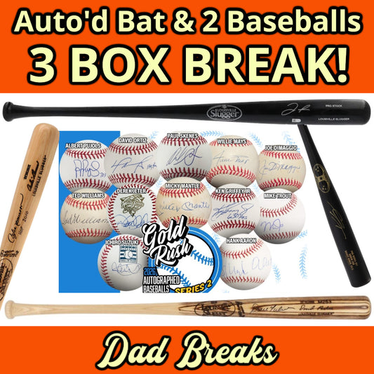 Friday 9/4: Baseball Bat & 2 Gold Rush Baseballs LIVE BOX BREAK (Pick Your Team)