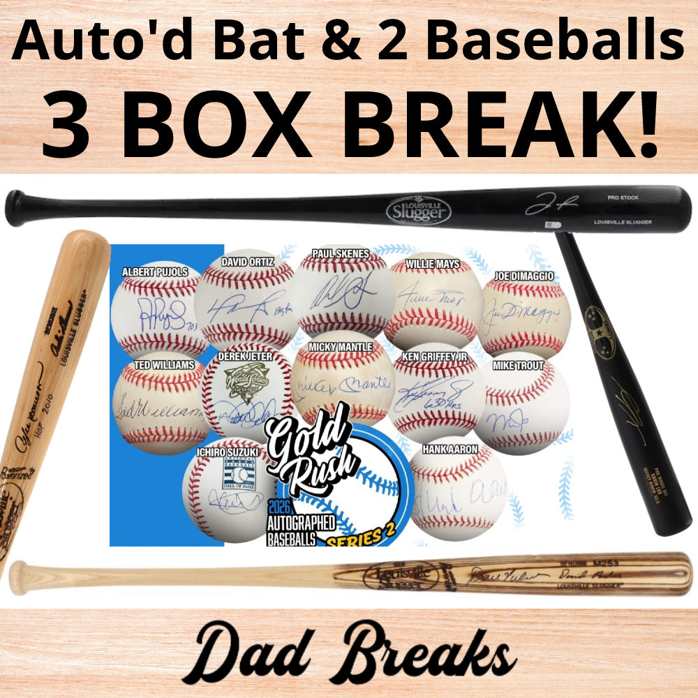 Friday 8/21: Baseball Bat & 2 Gold Rush Baseballs LIVE BOX BREAK (Pick Your Team)