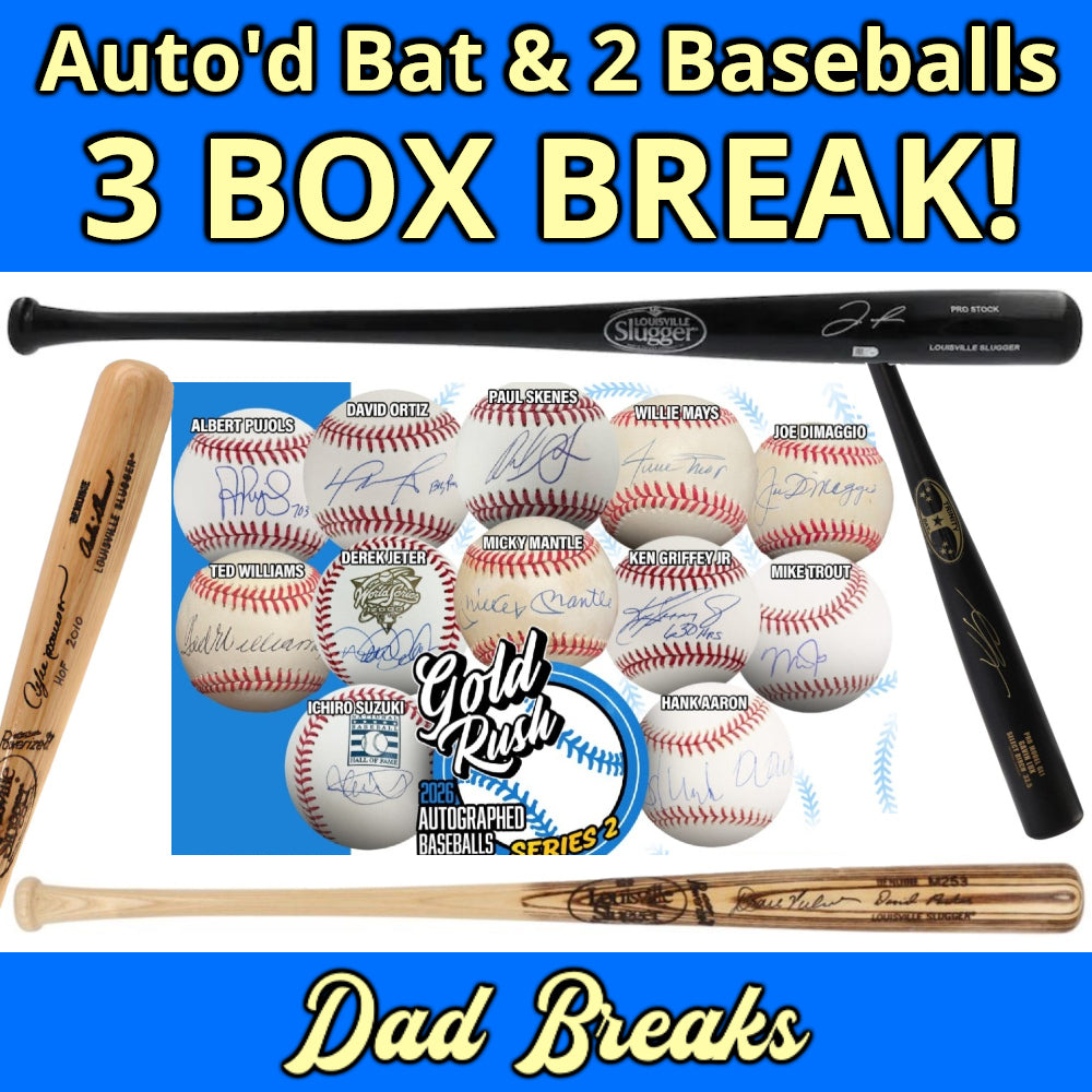Friday 9/11: Baseball Bat & 2 Gold Rush Baseballs LIVE BOX BREAK (Pick Your Team)