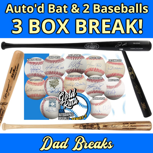 Friday 9/11: Baseball Bat & 2 Gold Rush Baseballs LIVE BOX BREAK (Pick Your Team)