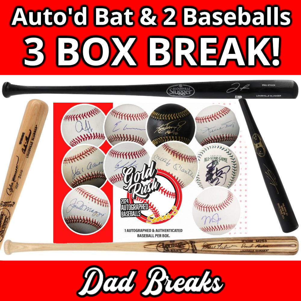 Friday 10/11: Baseball Bat & 2 Gold Rush Baseballs LIVE BOX BREAK (Pick Your Team)