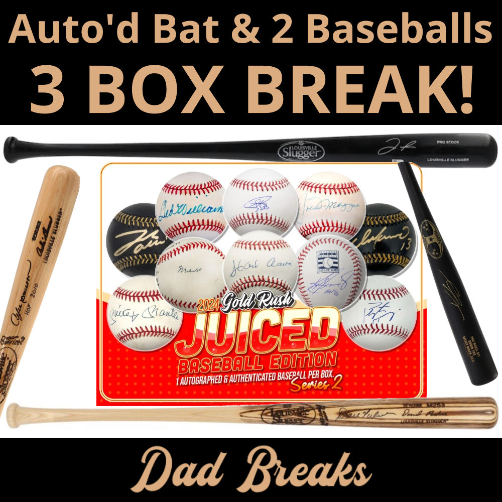 Friday 12/27: Baseball Bat & 2 JUICED Gold Rush Baseballs LIVE BOX BREAK (Pick Your Team)