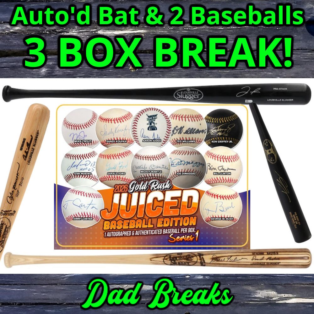Friday 3/6: Baseball Bat & 2 JUICED Gold Rush Baseballs LIVE BOX BREAK (Pick Your Team)