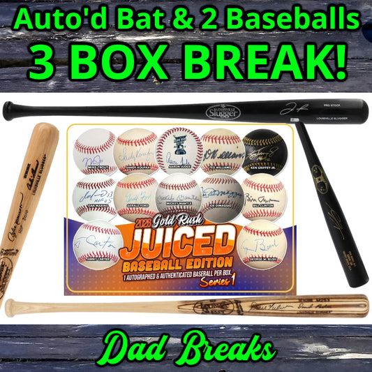 Friday 3/6: Baseball Bat & 2 JUICED Gold Rush Baseballs LIVE BOX BREAK (Pick Your Team)