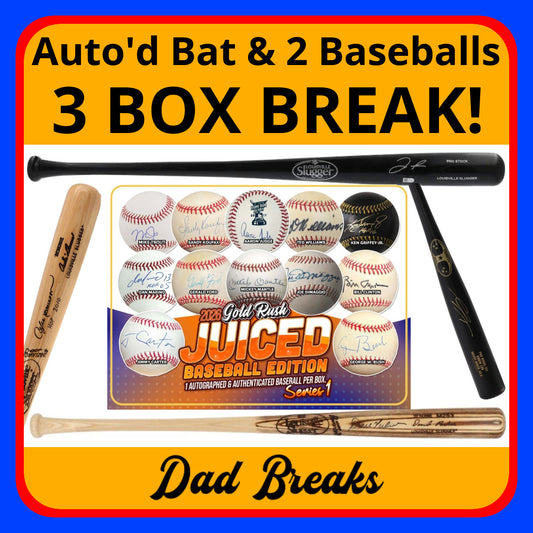 Friday 7/24: Baseball Bat & 2 JUICED Gold Rush Baseballs LIVE BOX BREAK (Pick Your Team)