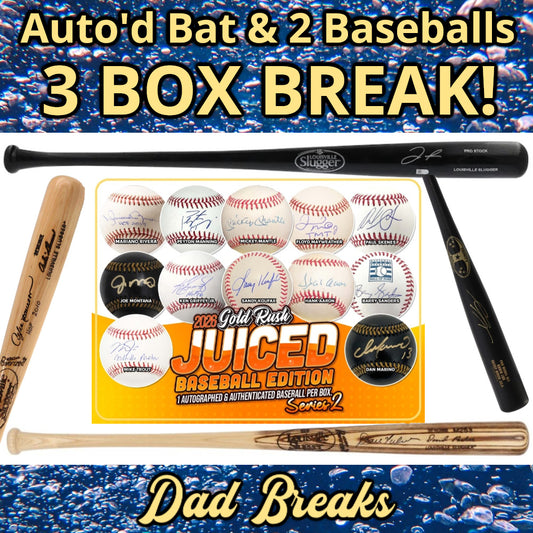 Friday 10/9: Baseball Bat & 2 JUICED Gold Rush Baseballs LIVE BOX BREAK (Pick Your Team)