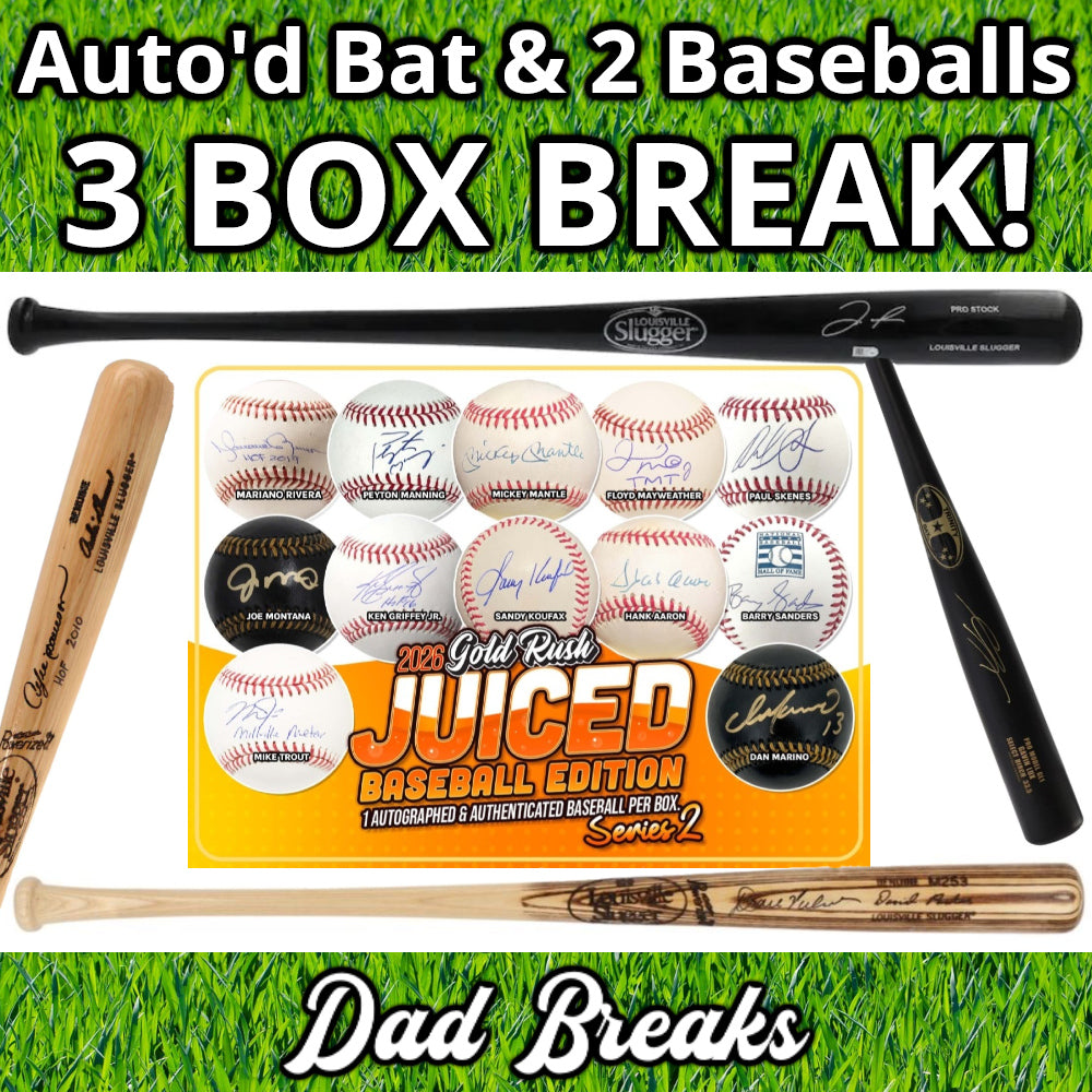 Friday 10/23: Baseball Bat & 2 JUICED Gold Rush Baseballs LIVE BOX BREAK (Pick Your Team)