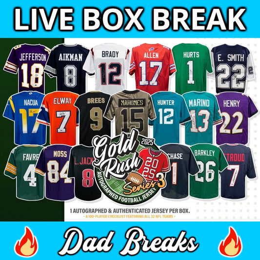 Friday 12/5: Gold Rush Football Jersey LIVE BOX BREAK (3 Random Teams)