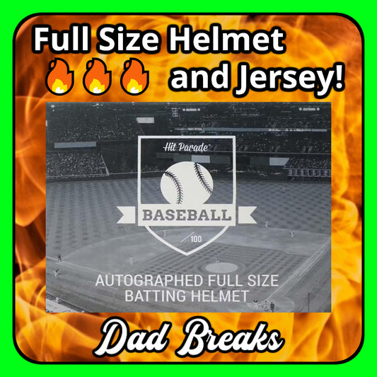 Tuesday 9/2: Hit Parade Full-Size Batting Helmet & Baseball Jersey LIVE BOX BREAK (Pic Your Team)