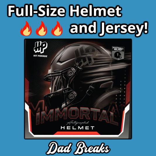 Monday 10/6: Hit Parade Immortal AUTHENTIC Full-Size Helmet & Jersey LIVE BOX BREAK (Pick Your Team)