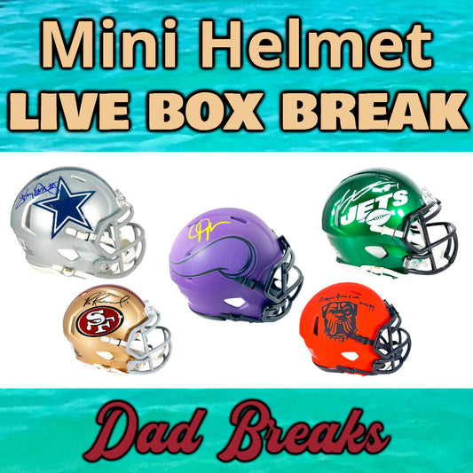 Monday 10/6: Football Mini-Helmet LIVE BOX BREAK (Pick Your Division)