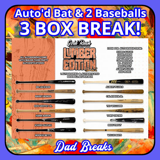 Friday 12/5: Gold Rush Baseball Bat & 2 Baseballs LIVE BOX BREAK (Pick Your Team)